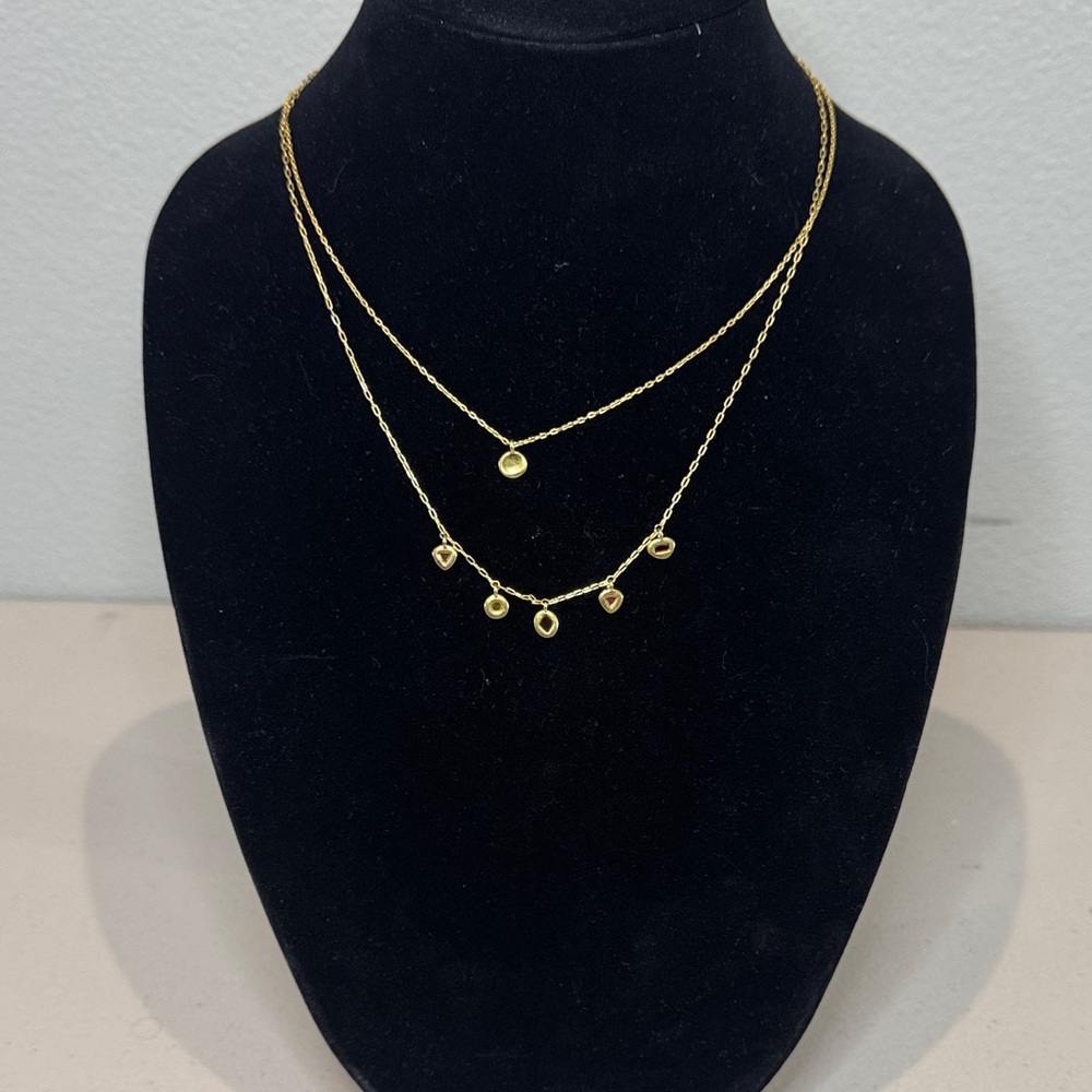 Madewell Gold Layered Mini Heart & Disc Necklace